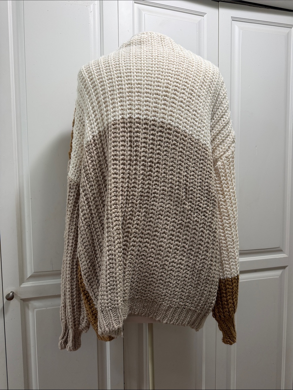 Chunky Colorblock Open-Front Cardigan - Picture 4 of 6